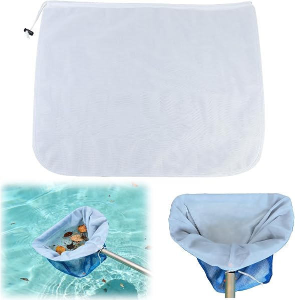 1Pc Ultra Fine Mesh for Pool Skimmer Net Replacement, Swimming Skimmer Insert Adjustable 26x22In Deep Net Leaf Rake Pool Vacuum Bag for Cleaning Spa Ground Pool Hot Tub Sand Pollen Tree Dust Pet Hair - 1