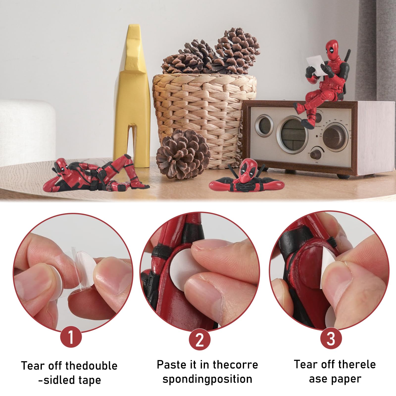 3 Ciondoli Deadpool Per Auto - Divertenti Accessori Da Appendere Allo Specchietto Retrovisore - Foto 10