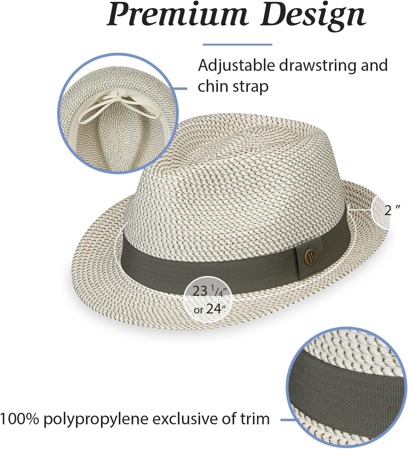 Wallaroo Hat Company Charlie Trilby – Short Brim Fedora, Men & Women Sun Hat, Adjustable, Travel-Friendly, Easy Care - Image 4