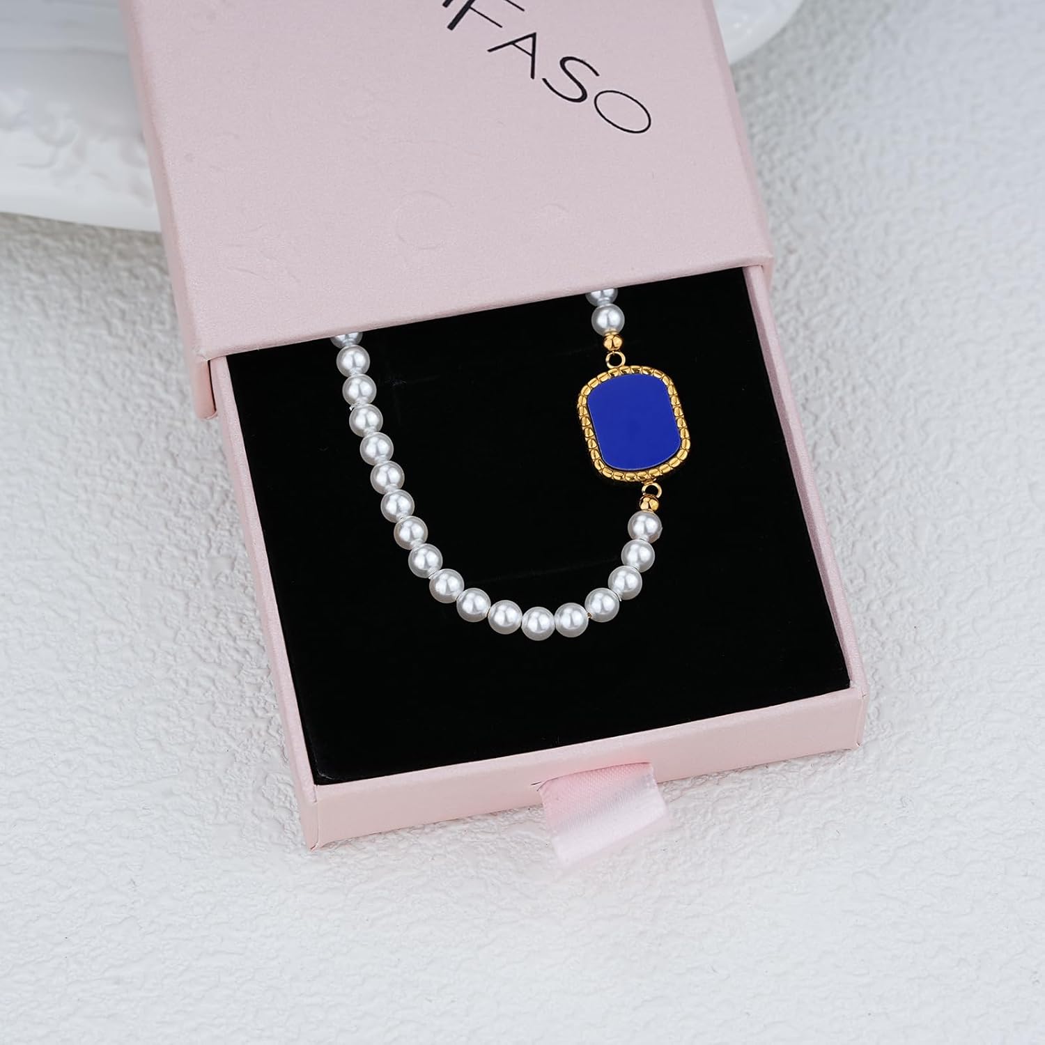 Natural Pearl Gemstone Bead Necklace for Women 18k Gold Plated Crystal Beaded Choker Necklace Pearl Jewelry Valentine's Day Gift for Wife Mother Girlfriend - Image 6