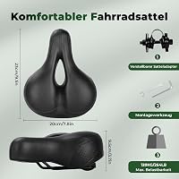 TONBUX Kerékpár Nyereg Gél Párnázással - Vízálló, Légáteresztő Unisex Bicikli Ülés Fényvisszaverővel - Országúti, Városi és MTB Kerékpárokho 2