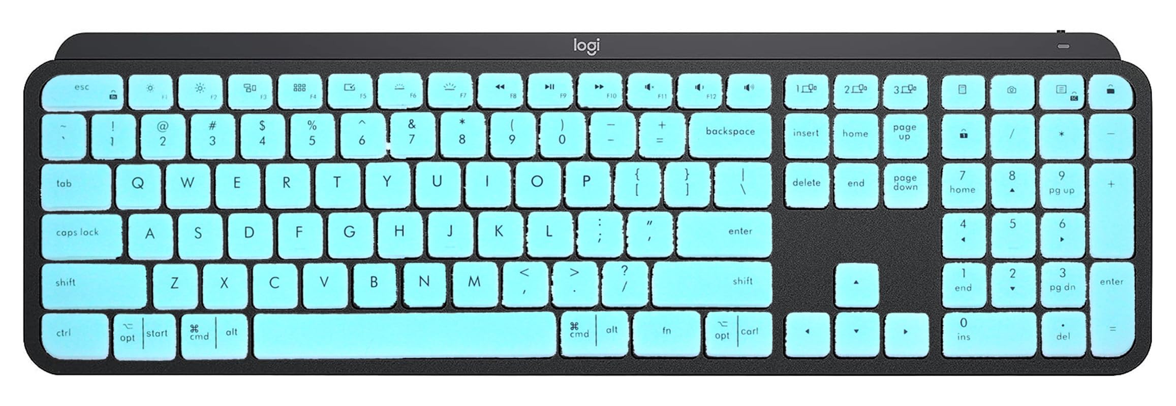 Dust-Proof Silicone Keyboard Skin Cover Compatible for Logitech Craft Advanced Wireless Keyboard & Logitech MX Keys Advanced Wireless Illuminated Keyboard (Mint)