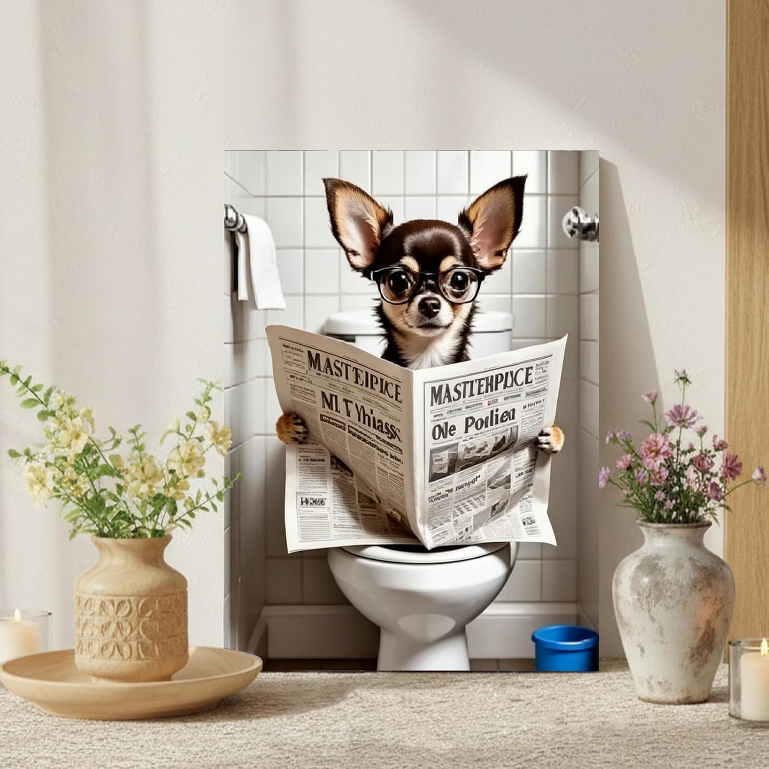 DIY Smart Chihuahua Oil Painting Kit by Numbers on Canvas 15.75x19.69inch image 5
