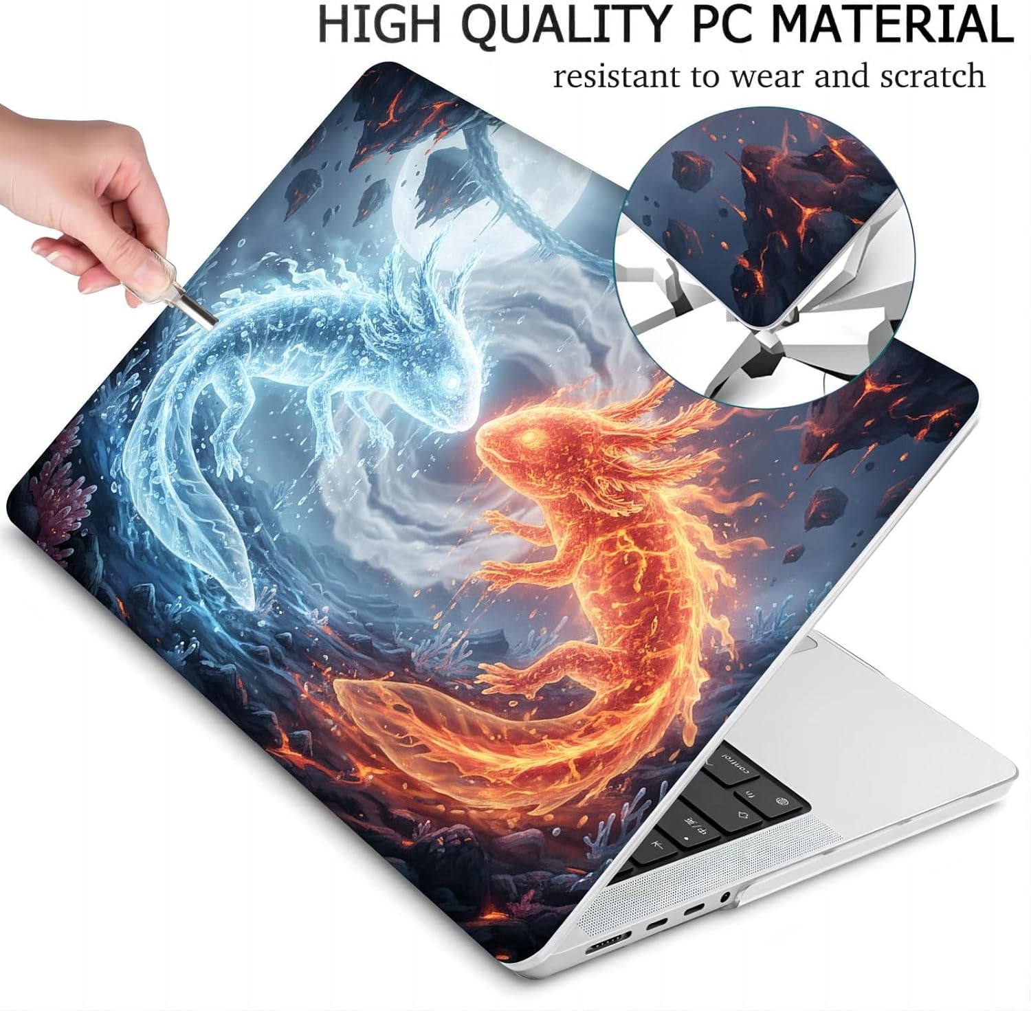 Compatible with MacBook Neo 13-inch, Hard Shell Case with Keyboard Cover and Screen Protector (A3404 A18 Pro chip, 2026 Release) - Axolotls MC22314