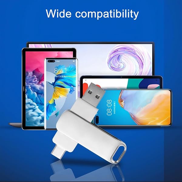 USB Flash Drive, 512 GB Pendrive 2 in 1 USB 3.0 High Speed Pen Drive Waterproof Metal USB Flash Drive for Smartphone, Computer, Tablet, Smart TV, PC, Laptop, OTG Android Backup - 4