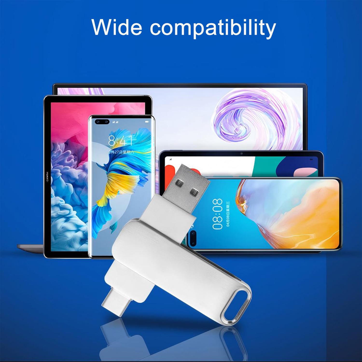 Chiavetta USB, 512GB Pendrive 2 in 1 USB 3.0 Alta Velocità Pen Drive Impermeabile Pennetta USB Metallo USB Flash Drive per Smartphone,Computer,Tablet, Smart TV,PC,Laptop,OTG Android Backup - 4