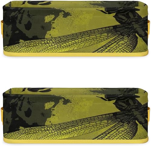 Miniatura 16 de Dragonfly - Cestas de inodoro doradas plegables para baño, organizador duradero y multiusos para cocina, sala de estar y armario () Libélula