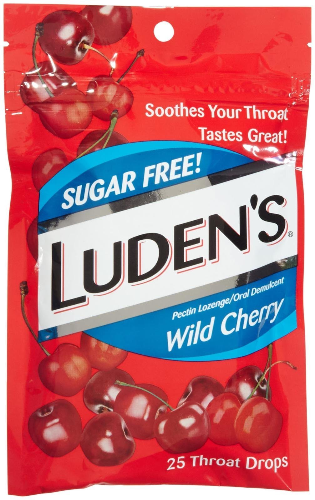 Luden's Sugar Free Throat Drops-Wild Cherry-25 ct