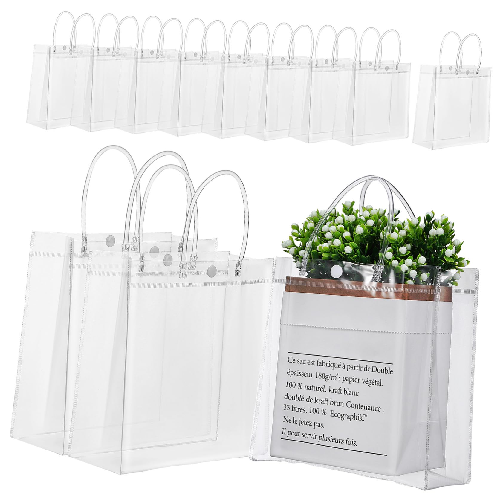 Sacs en PVC transparents imperméables Mobestech lot de 20 pour fête