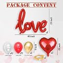 AMFIN (Pack of 39) Love Heart Foil Balloon Decoration Items, Valentine Day Combo - Red, Gold & White gallery image