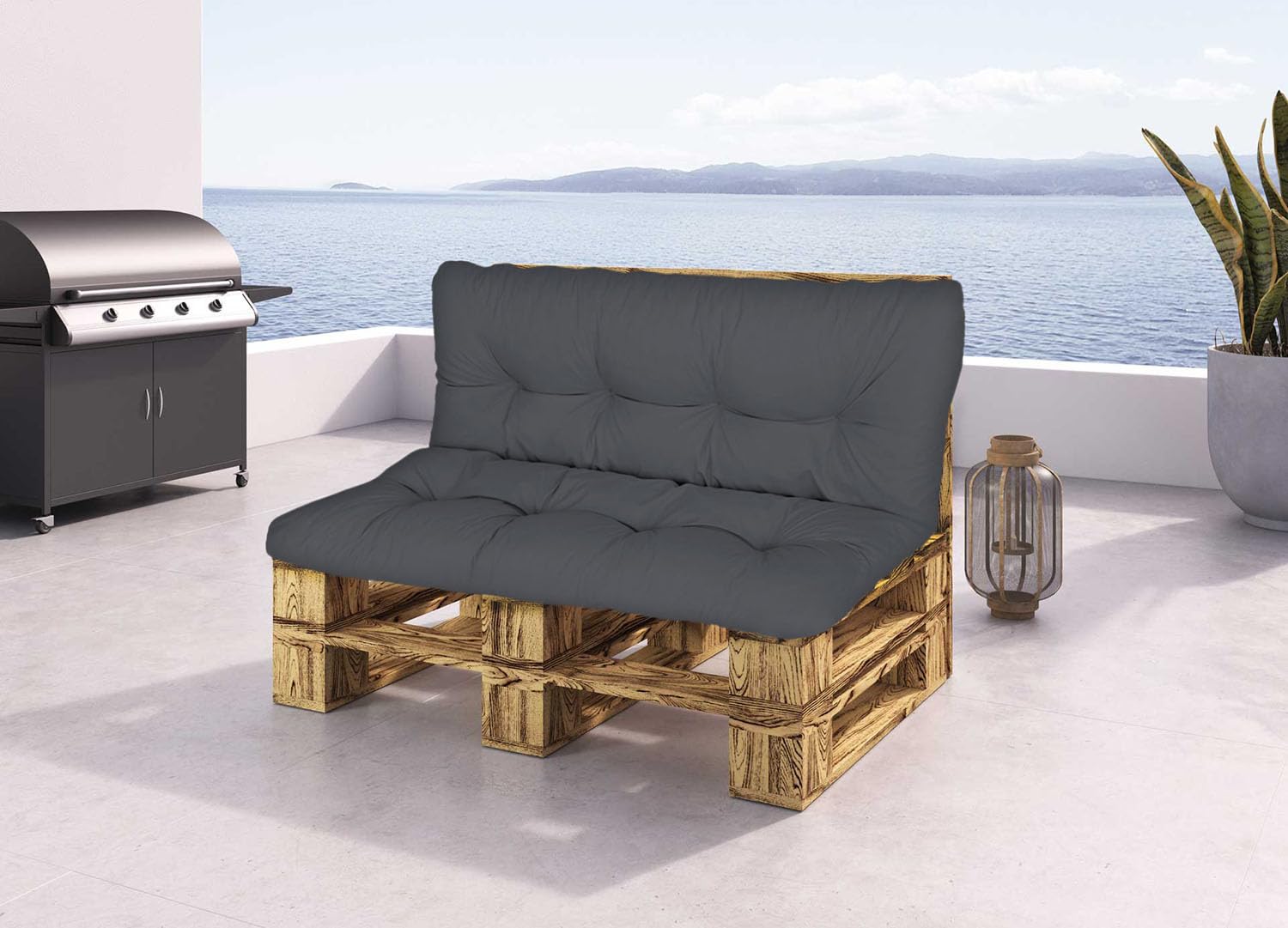 Cuscino per panca da giardino impermeabile 150x50x50 cm Beige