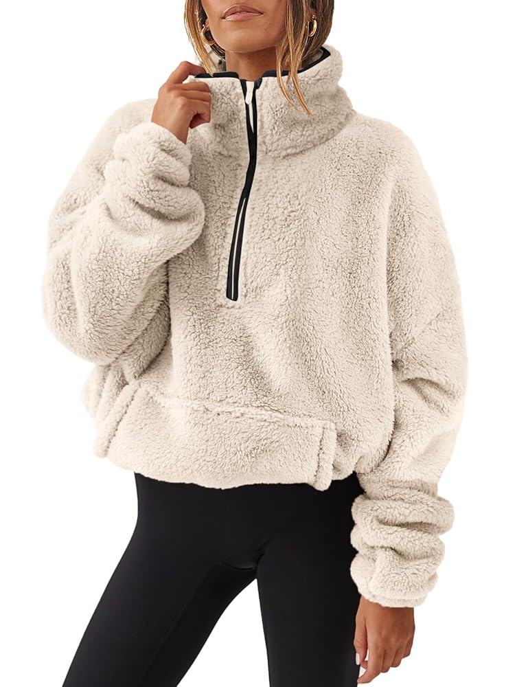 ANRABESS Sweatshirt for Women Zip Up Hoodies Cropped