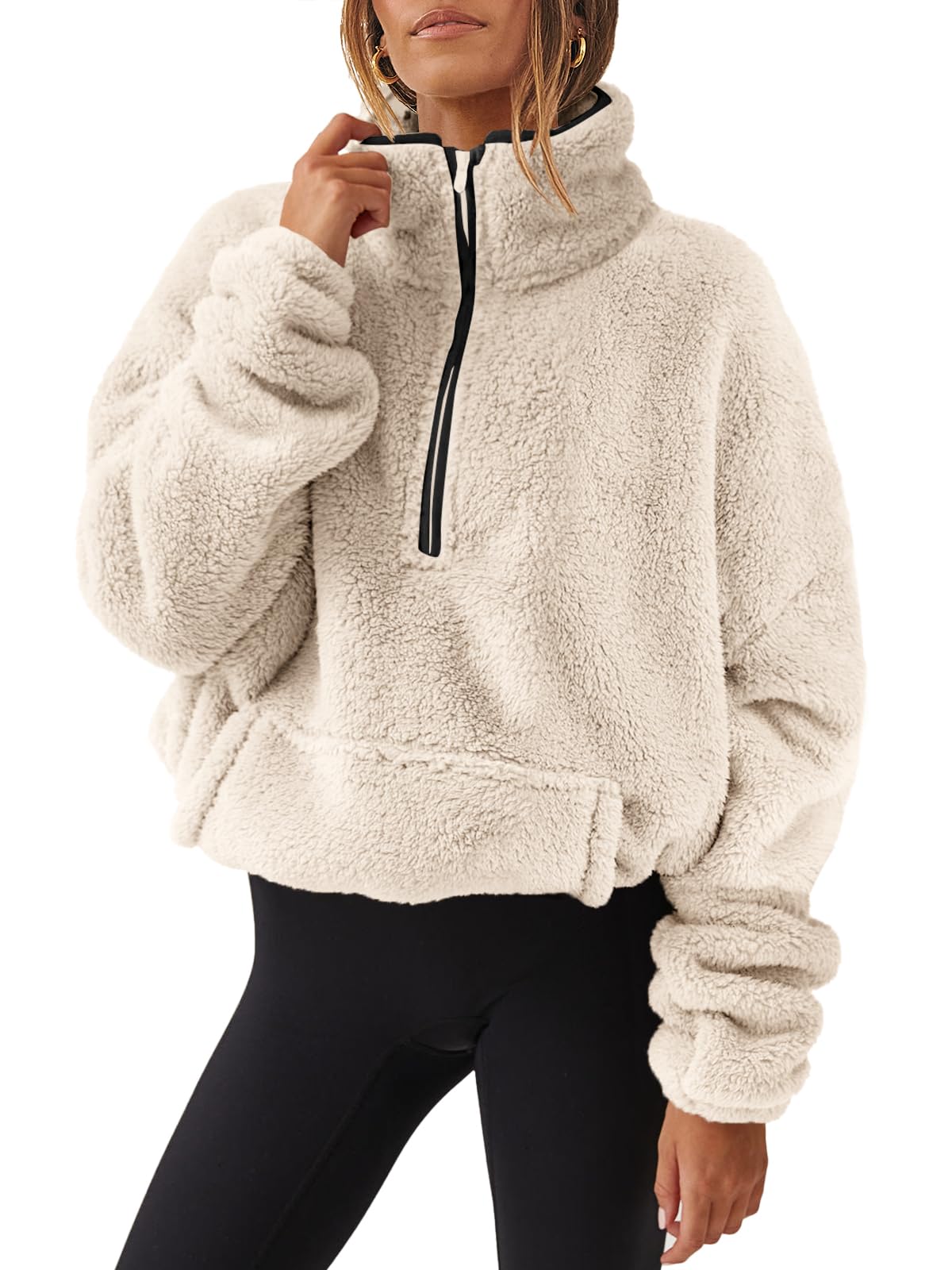 Damskie rozpinane bluzy oversize przycięte bluzy z kapturem na co dzień sweter z polaru topy 2024 moda jesienna