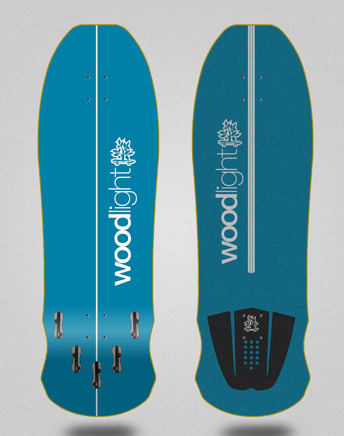 Wood Light Monopatin Skateboard Surfskate Deck Tabla Basic Blue Rosk 9.5x31