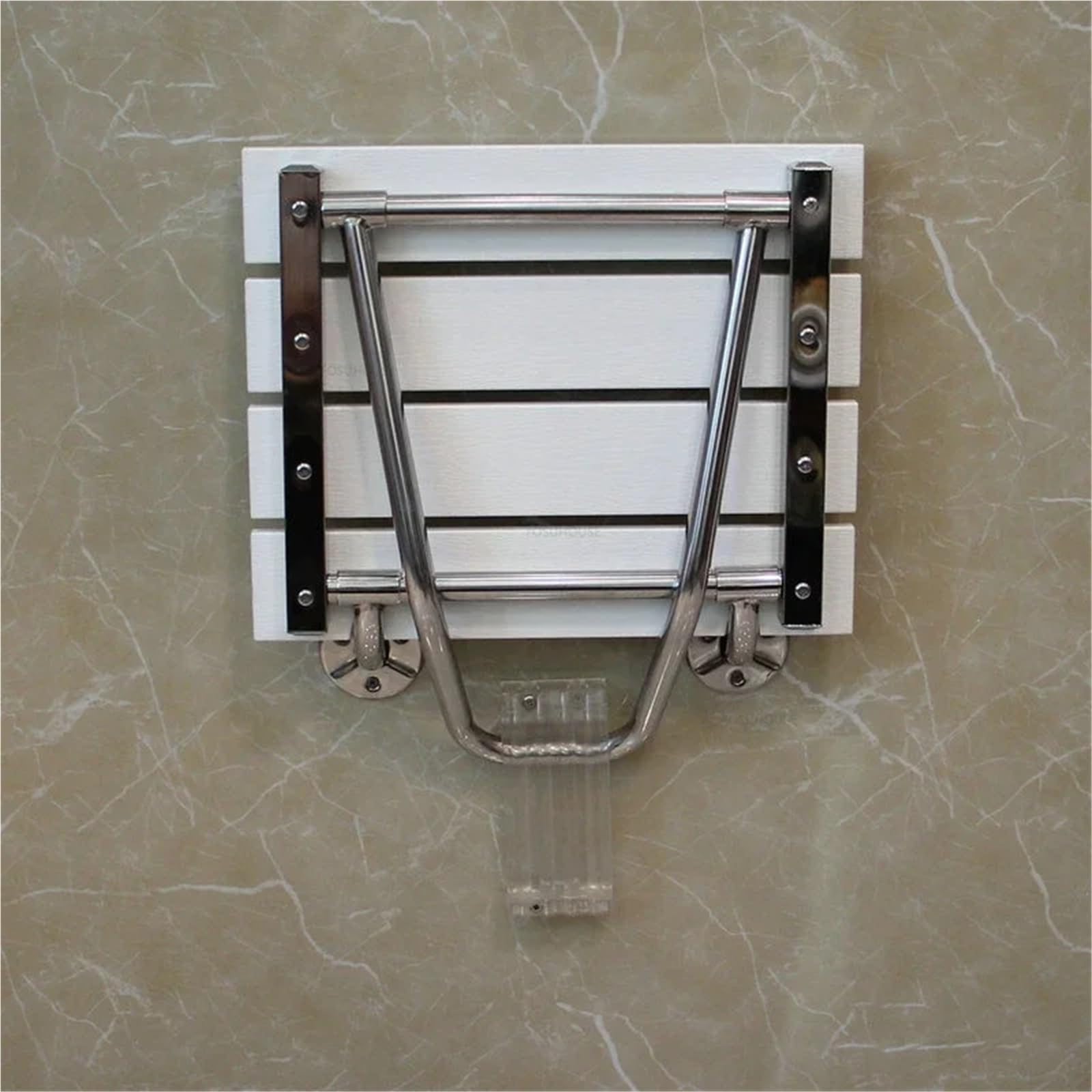 Asientos de Ducha Pared Acero Inoxidable, Silla baño Plegable, for sin barreras for el hogar, Creativa for Cambiar Zapatos Porche para Personas Mayores(White)