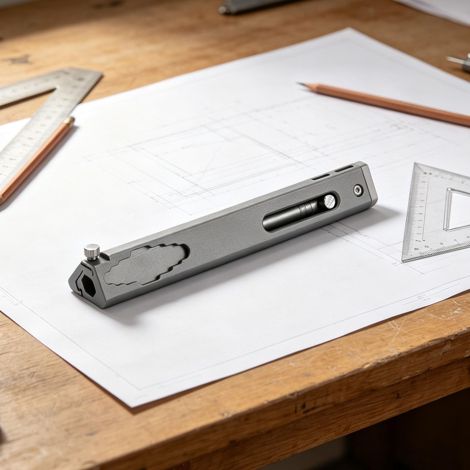 Règle D'échelle Architecturale 200 Mm Alliage de Titane Gravée CNC