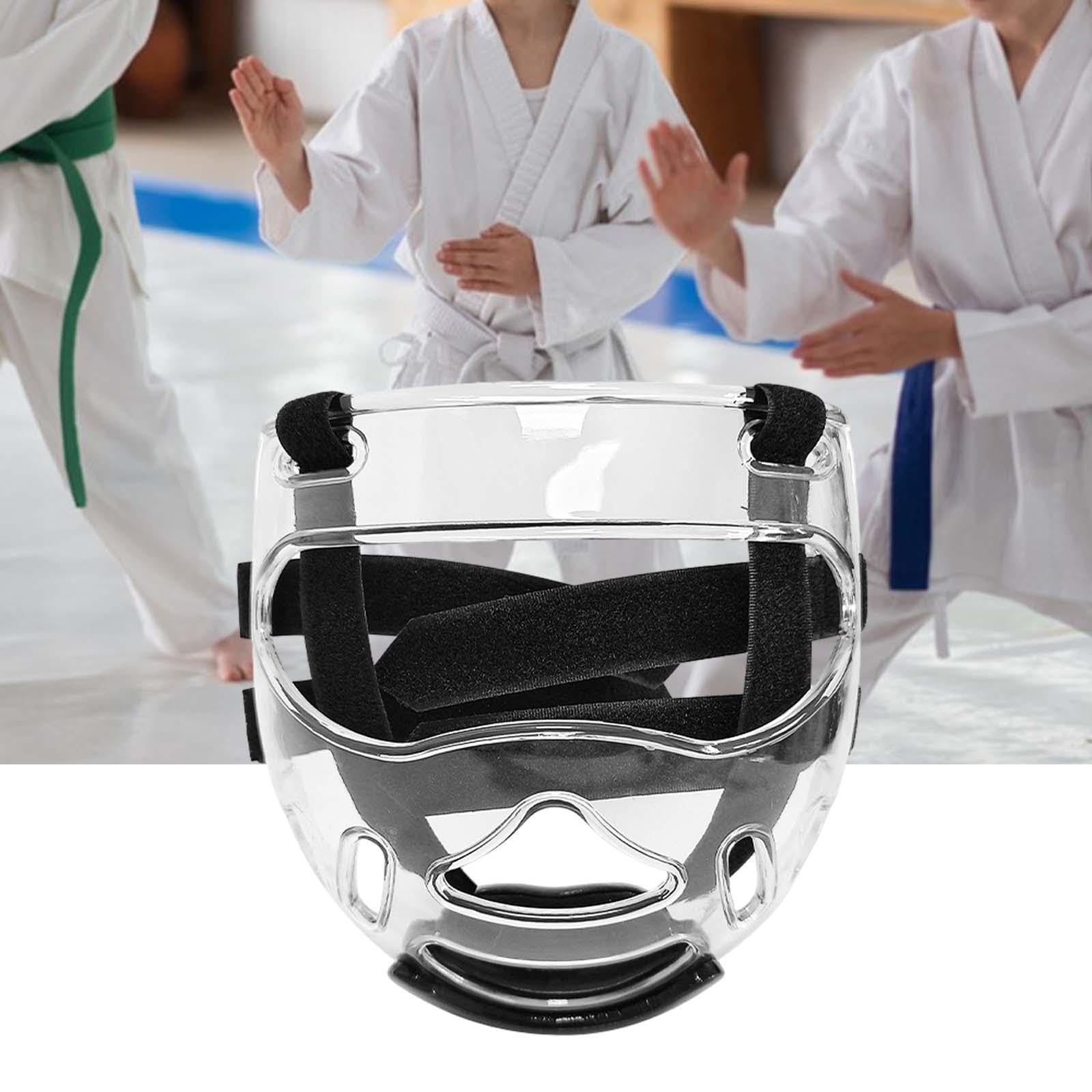 Taekwondo Headgear With Face Shield Taekwondo Sparring Headgear - Removable Face Protector With Tempered Plastic Visor (Hockey-Style Design) Boxing Headgear