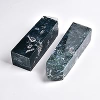 Vista 51 de JIC Gem Extra Large Rare Dendritic Jade Crystal Tower Natural Quartz Crystal Tower Point Wand Large Crystals and Stone Energy Crystal Wand Home