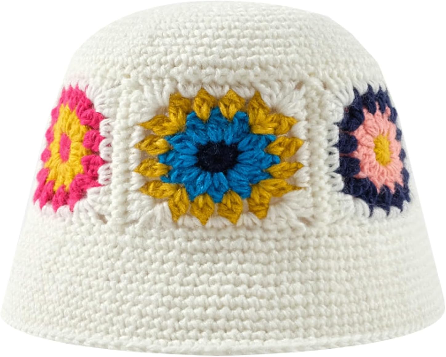 Women Crochet Bucket Hats Handmade Cloche Hats Knitted Beanies Floppy Fishing Hat Floral Cap Striped Trendy Outdoor