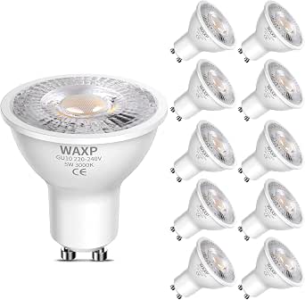 GU10 LED Spot Light Bulbs Warm White 5W, 3000K, 365lm, No Flickering, Energy Saving Light Bulbs, Equivalent 40-50W GU10 Halogen Spotlight Bulbs, Non-Dimmable, 10 Pack - View 2