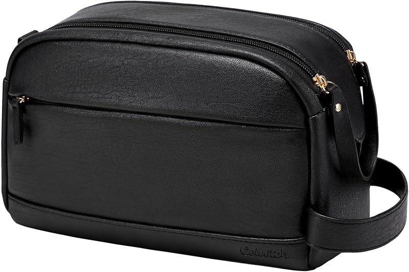 Necessaire de viagem Celvetch em couro sintético, preta