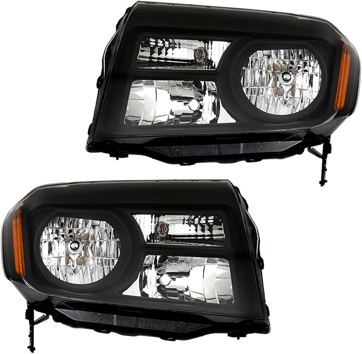 Headlights Assembly Black Housing Headlamps Left & Right Side Replacement for 2012-2015 Pilot