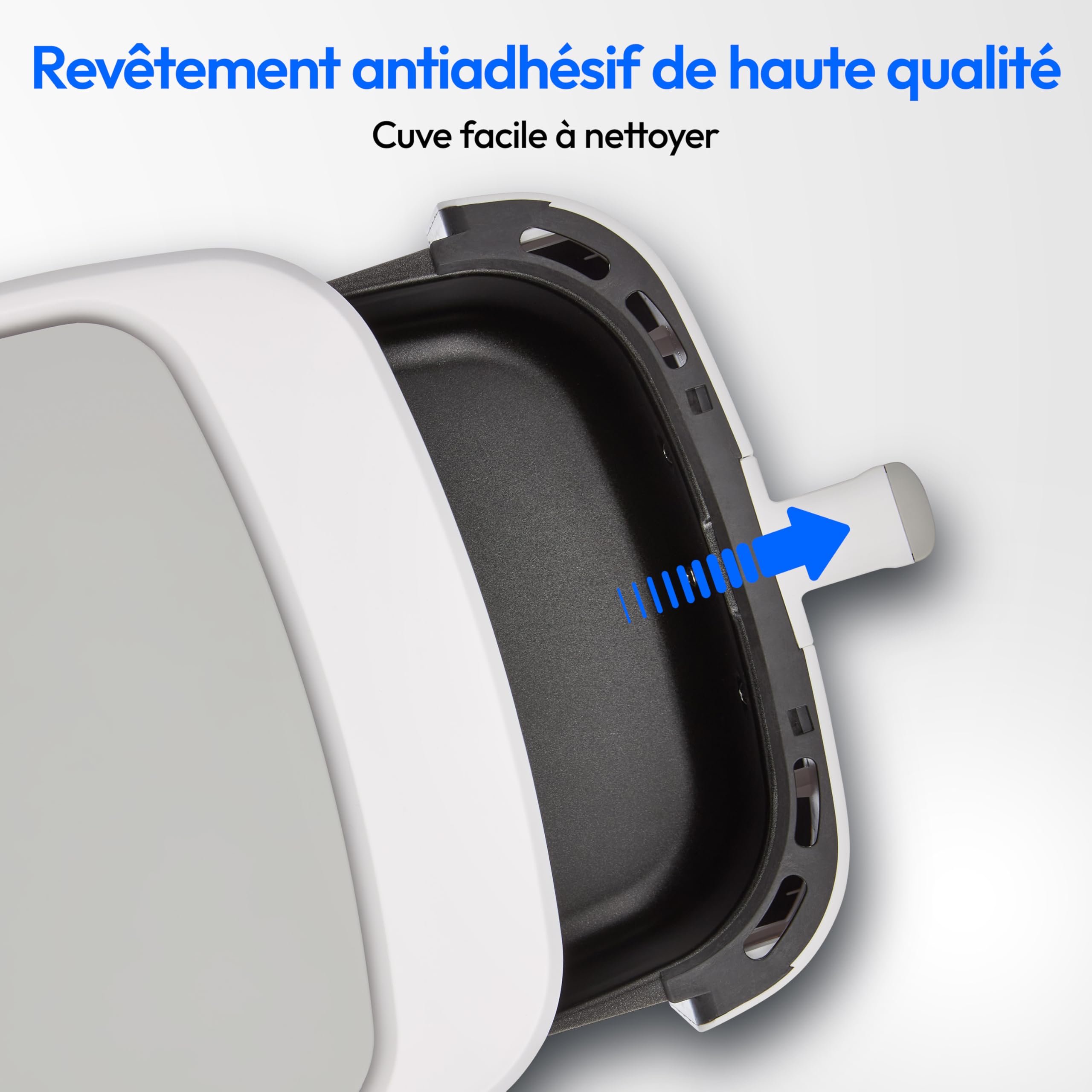 MEDION P10 XL Friteuse à air chaud (6,8 L XXL, Airfryer, 2.150 W, double résistance inox, alarme de secouage, 9 programmes, écran LED tactile) mat