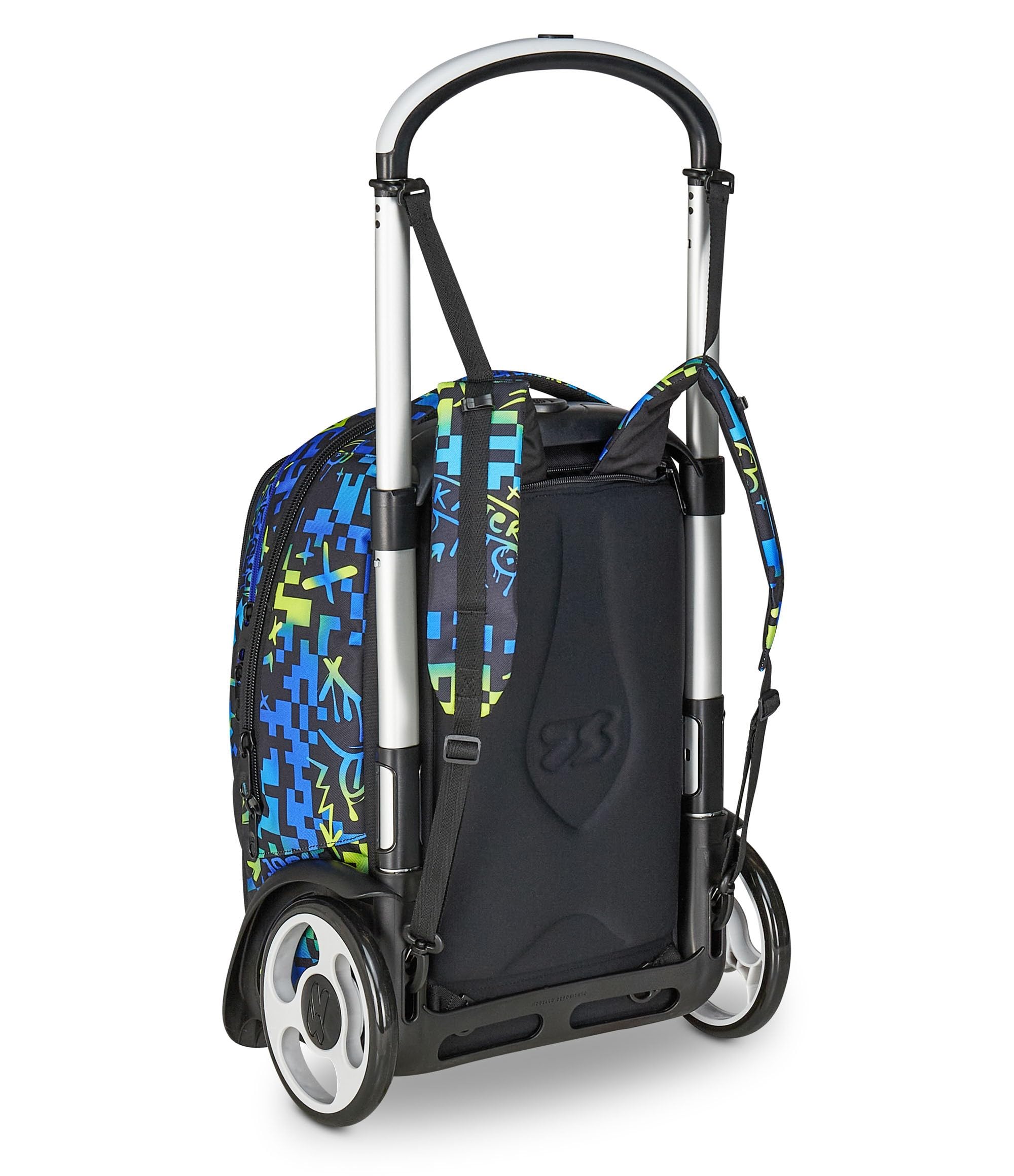 Seven Mochila escolar desmontable Tyre, azul, mochila con carro desmontable de 40 L, maxi ruedas y sistema crossover, manejable y resistente, escuela primaria y secundaria, mochila para niña