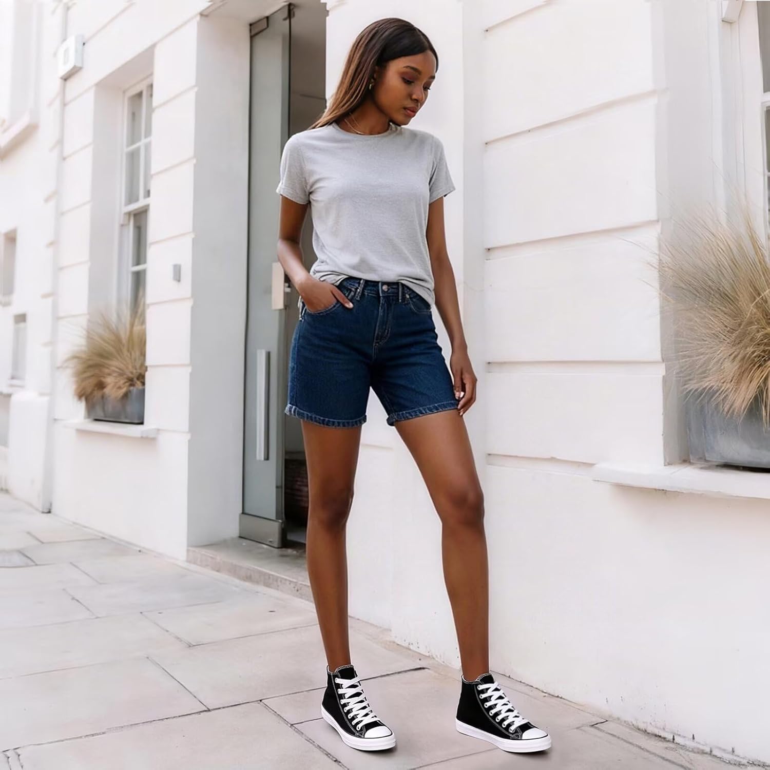 Women High Top Lace Up Casual Canvas Sneakers, Comfortable Lightweight Classic Fashion Tennis Shoes, Zapatillas Casual De Lona De Moda para Hombre Y Mujer - Image 3