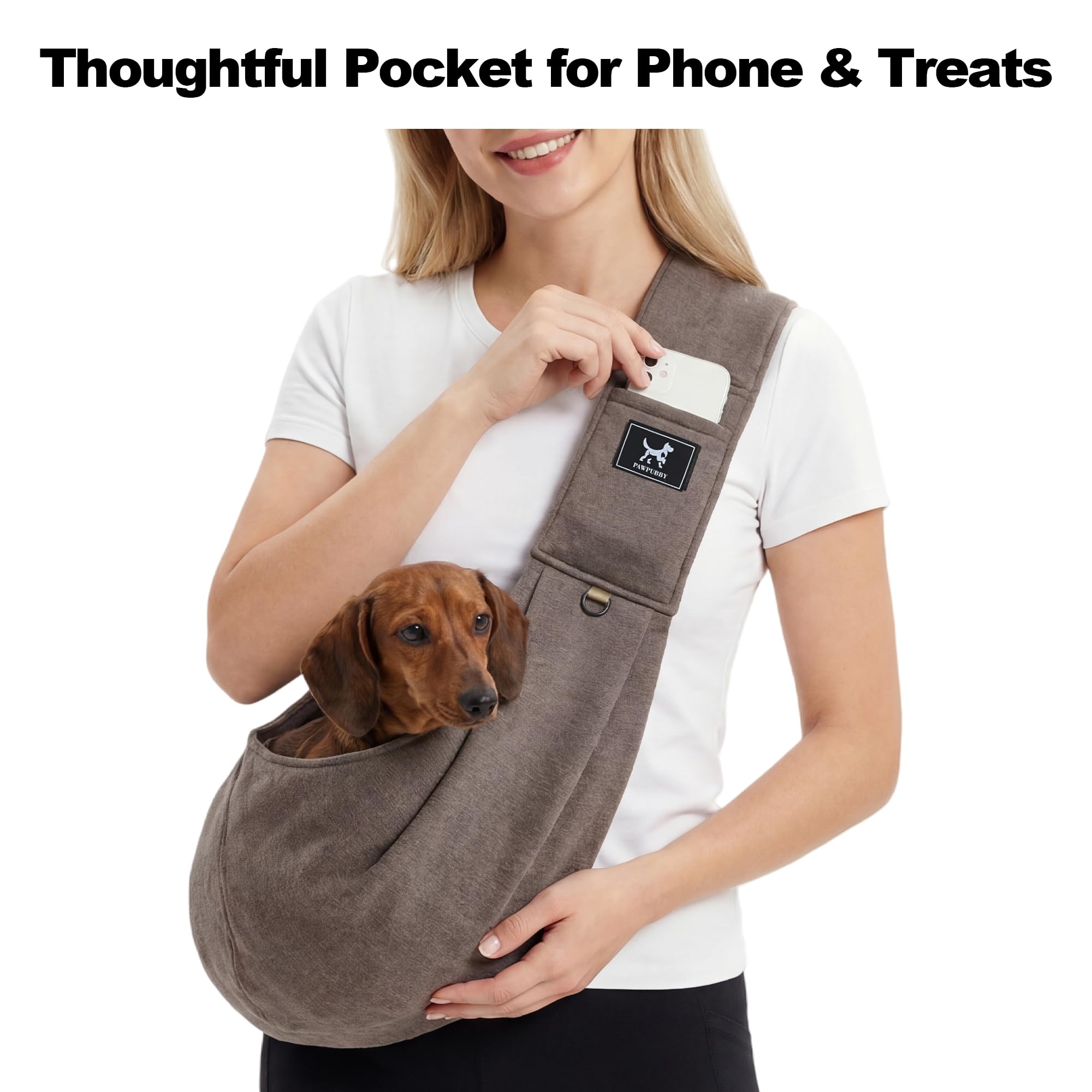 Écharpe de transport mains libres pour chien et chat de petite taille, bandoulière rembourrée réglable, double boucles de sécurité, écharpe souple pour animal de compagnie pour voyage en
