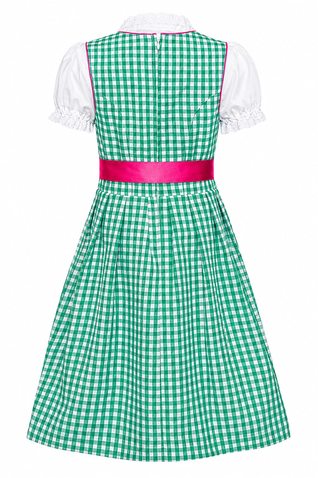 Ramona Lippert Kinderdirndl Mia Grün 3-teilig mit Satin-Schürze und Bluse