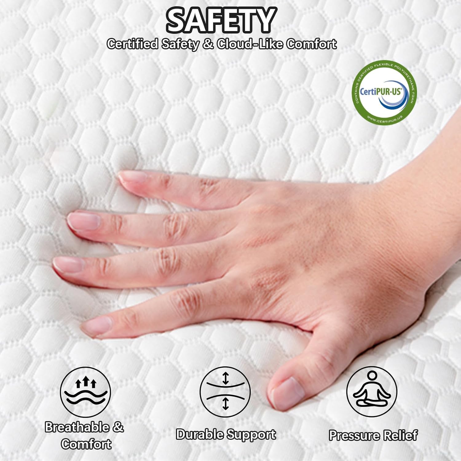 Mattress,Memory Foam Mattress in a Box,Bed Mattress with Cooling Gel Foam & Removable Washable Cover for Pressure Relief with Medium Firm Support,CertiPUR-US Certified (Full, 6, 6, Inches)