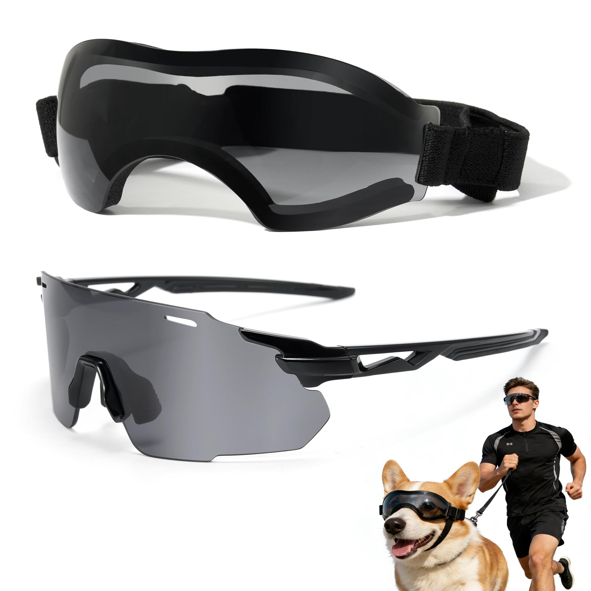 Lunettes pour chien Cyxus : protection UV pour cyclisme et randonnée avec son maître