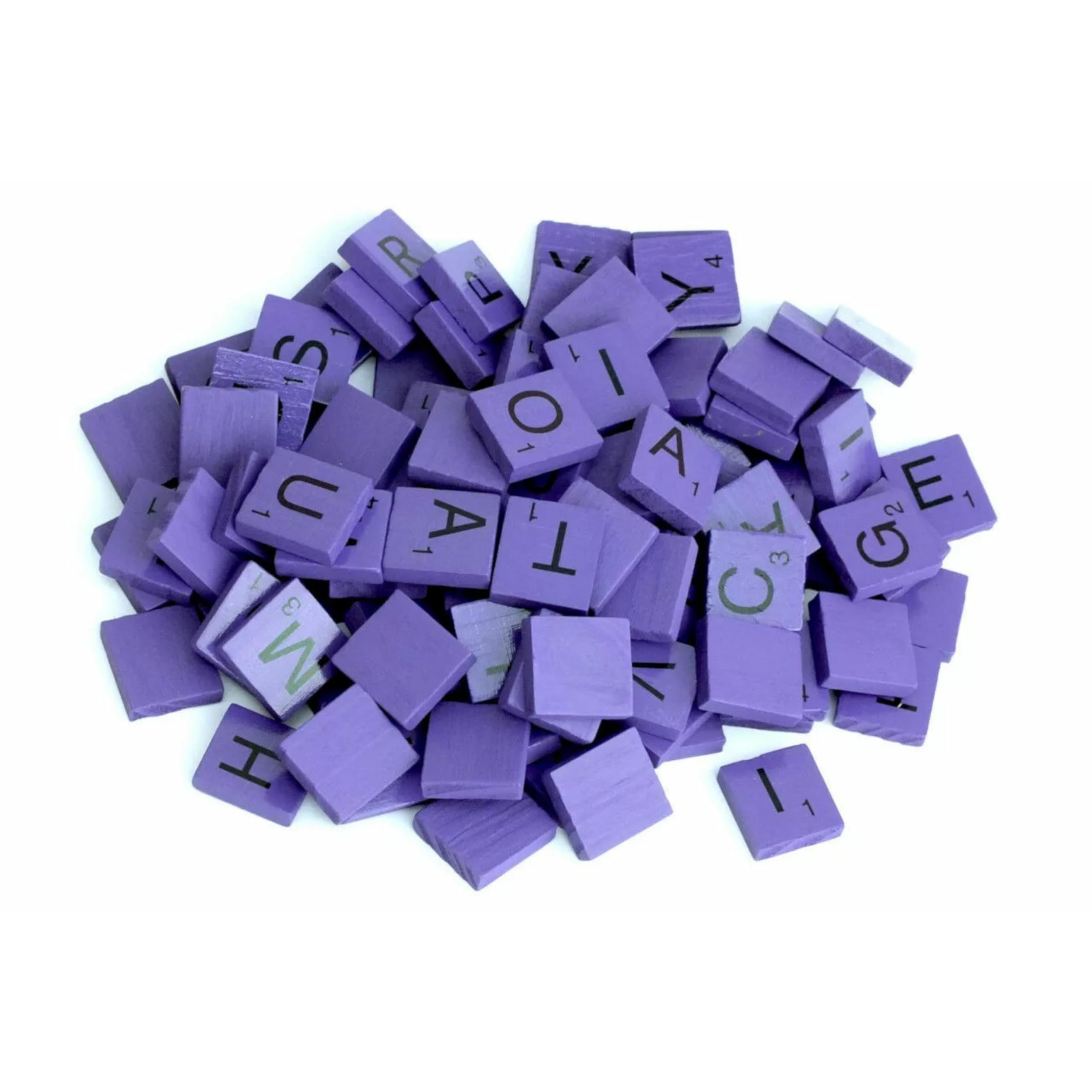Lizzy Purple 100Pcs Wood Letter Tiles | A-Z Capital Letters Recognition Block Wooden Scrabble Tiles-Scrabble Letters For Crafts-Letter Tiles-Diy Wood Gift Decoration (Purple)