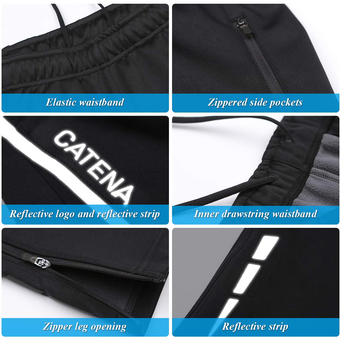 CATENA Fahrradhose Winter Herren Wasserabweisend Softshellhose Wanderhose Winddicht Outdoorhose Fleece Warm Thermohose Skihose Trekkinghose