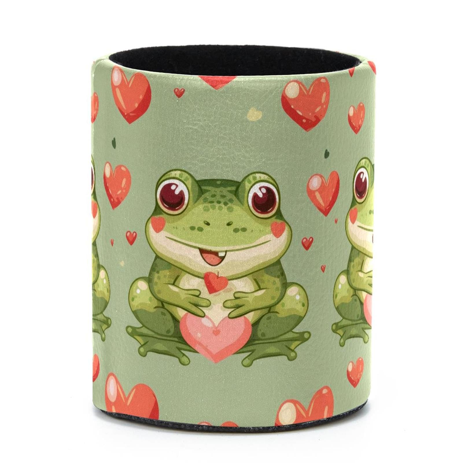 VAPOKF Round Pencil Holders for Desk, Cute Frogs Pen Holders Pen Pot Makeup Brushes Storage Desktop Stationery Supplies Organiser for Home Office