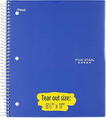 Miniatura 8 de Five Star Cuaderno en espiral 3 sujetos papel con regla universitaria 150 hojas 110in x 83in cubierta personalizable color seleccionado para ti 1