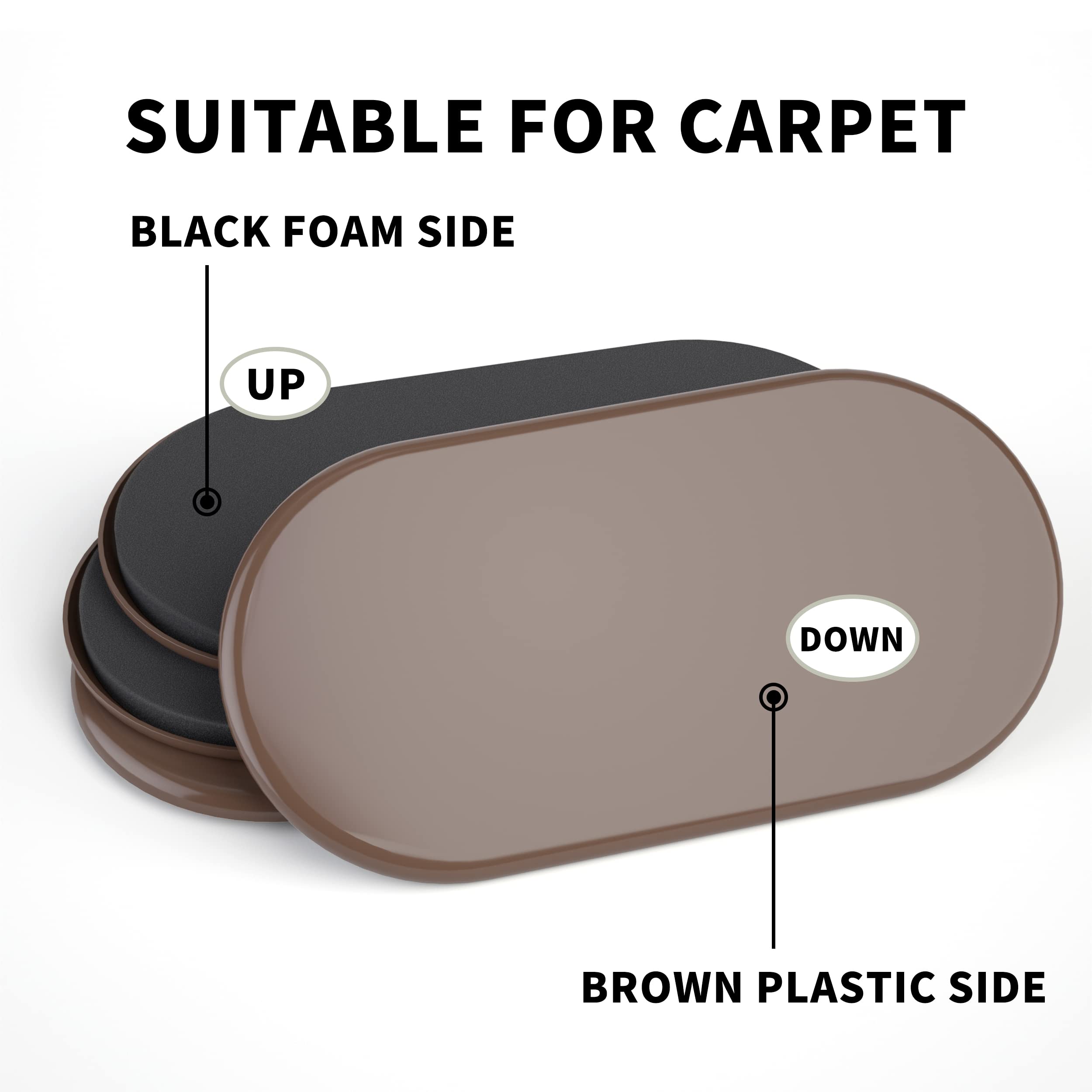 Ezprotekt Lot De 8 Patins De Déménagement De Meubles De 8,9 Cm