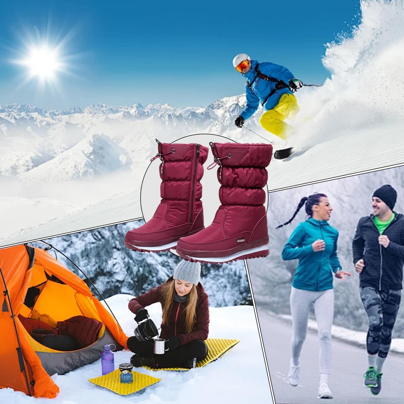 Generico Stivali Da Neve Donna Stivali Da Neve Invernali Caldi Isolanti E | Antiscivolo Per Donna Mamma Nonna Ragazze Moglie Fidanzata Inverno Outdoor Camminata Escursionismo Viaggio