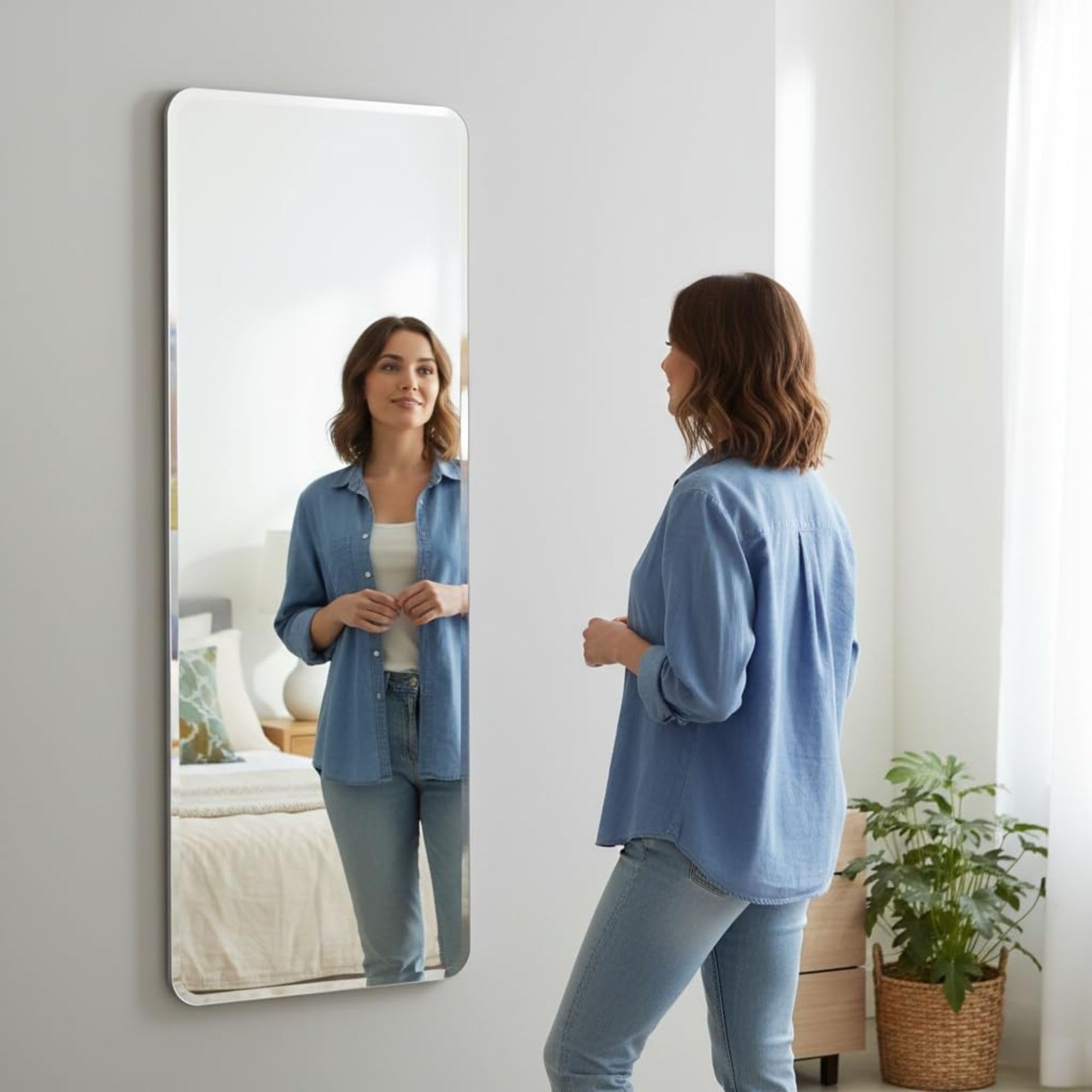 Full Length Frameless Mirror - Modern Home Decor -11