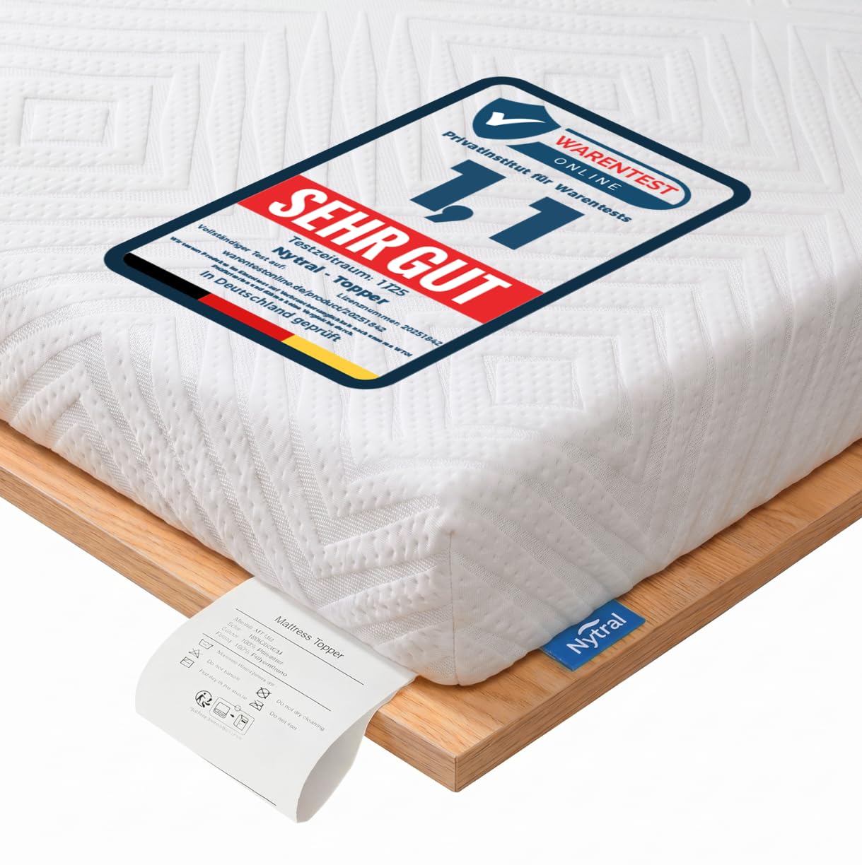 Matratzen Topper 180x200cm H5/H6, 7,5 cm Matratzentopper 180x200 mit Gel-Viscoschaum & Komfortschaum, 2-in-1 Härtegrad, 7-Zonen Topper für Boxspringbett, Schlafsofa & Wohnwagen, waschbar