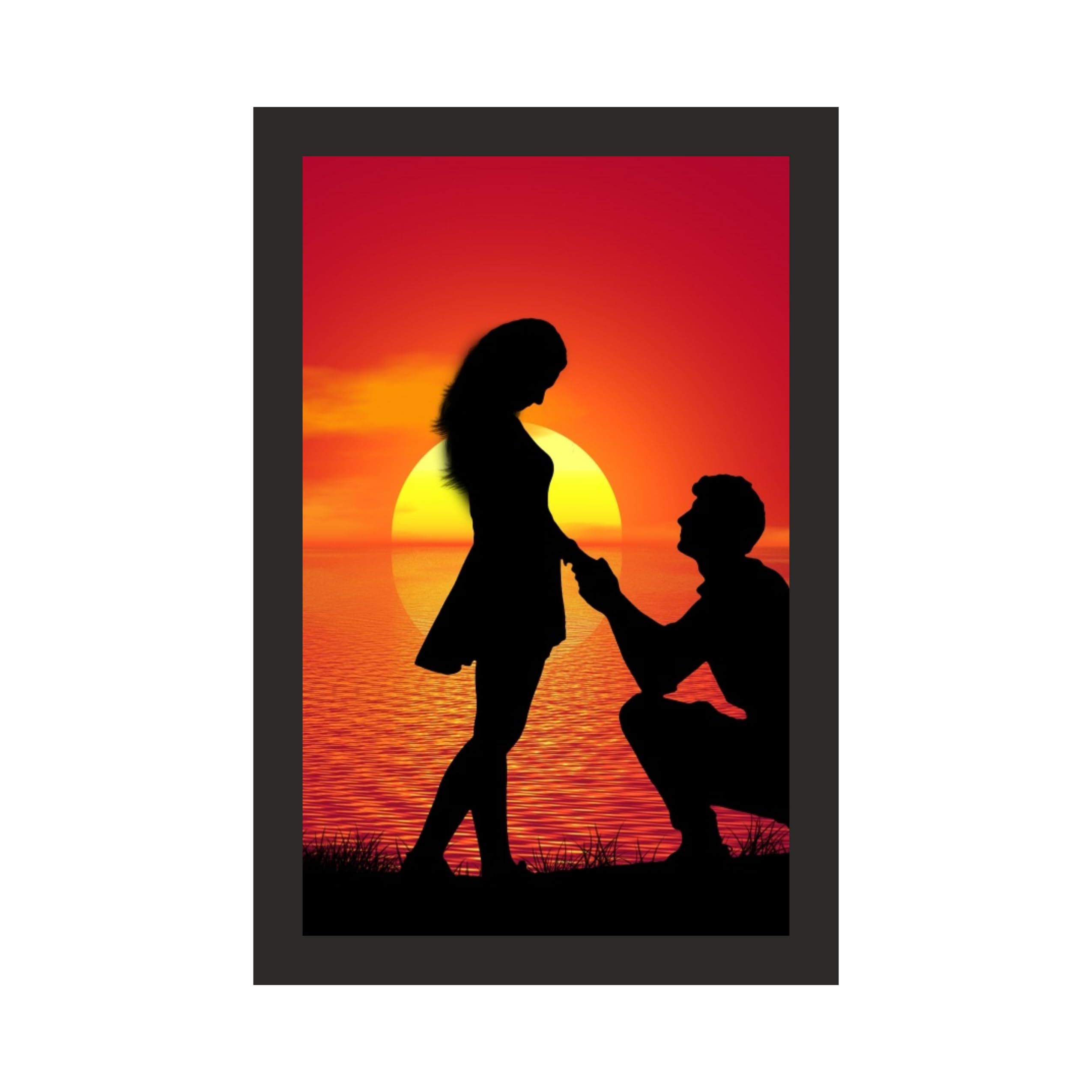 Romantic Proposal Wall Art Frame 12x18 Inch