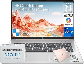 HP 2025 - Computadora portátil con pantalla táctil de 17 pulgadas, computadora portátil de negocios con pantalla táctil HD 17.3, Intel Core i7, oficina de por vida, 64 GB de RAM 2 TB SSD+512 GB de