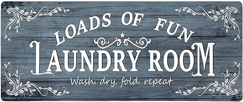 Miniatura 9 de Lansny Alfombra de lavandería de 20 x 60 pulgadas, antideslizante, impermeable, para decoración de lavandería, alfombra lavable para lavandería,