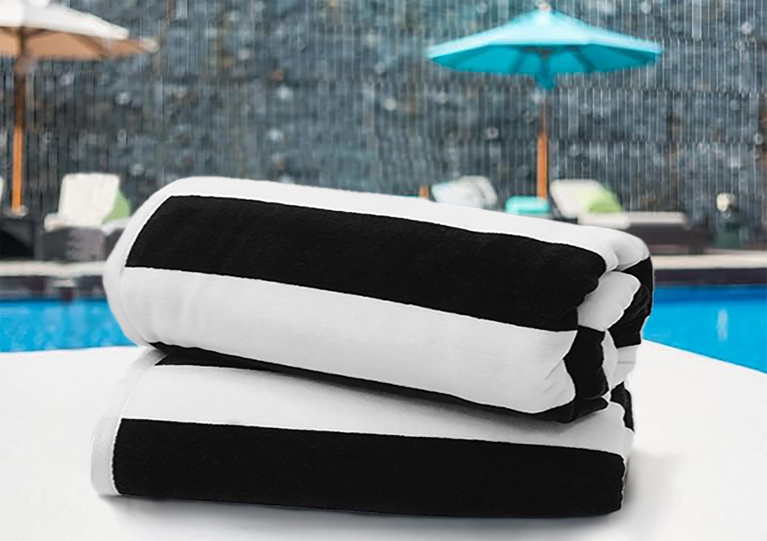 COTTON CRAFT Toalla de playa de gran tamaño – Paquete de 2 toallas de playa XL – 100% terciopelo de algodón – Grande y enorme – Toalla de lujo súper suave de felpa gruesa de 450 g/m² – Piscina Picnic