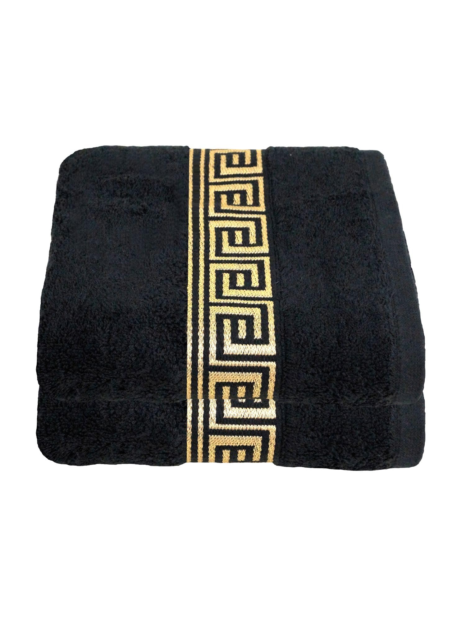 Julie Julsen 2er Pack Saunatücher Chemikalien-Frei 600g/m² Saunatuch Strandtuch Schwarz-Gold 80 x 200 cm 100% Baumwolle - Oeko TEX Std 100 Zertifizierung - Weich und Saugstark - Waschmaschinenfest