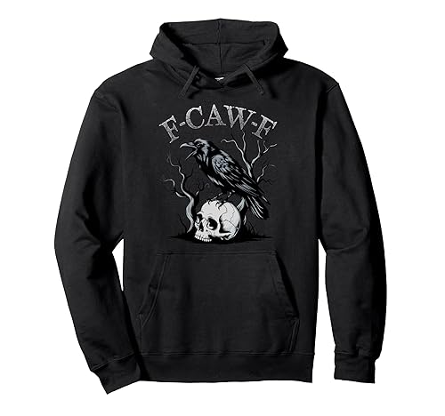 Black Crow F-Caw-F Funny Black Bird Raven Skull Gothic Humor