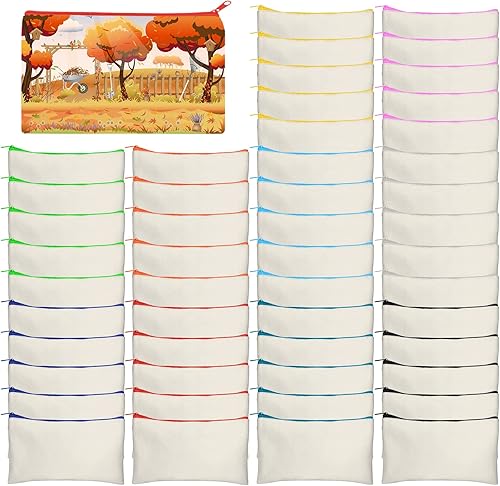 Miniatura 9 de Legigo Bolsa de manualidades en blanco, estuche de lona para lápices en blanco, bolsa de maquillaje en blanco, bolsa de lona a granel, bolsa de