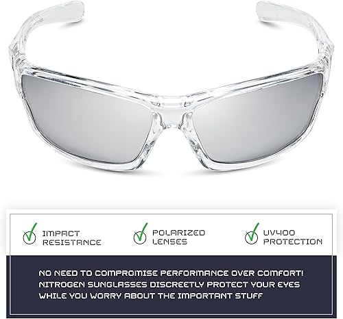 Miniatura 352 de Nitrogen - Gafas de sol deportivas polarizadas envolventes para hombre y mujer, UV400, para conducir, pescar, correr, andar en bicicleta, gafas