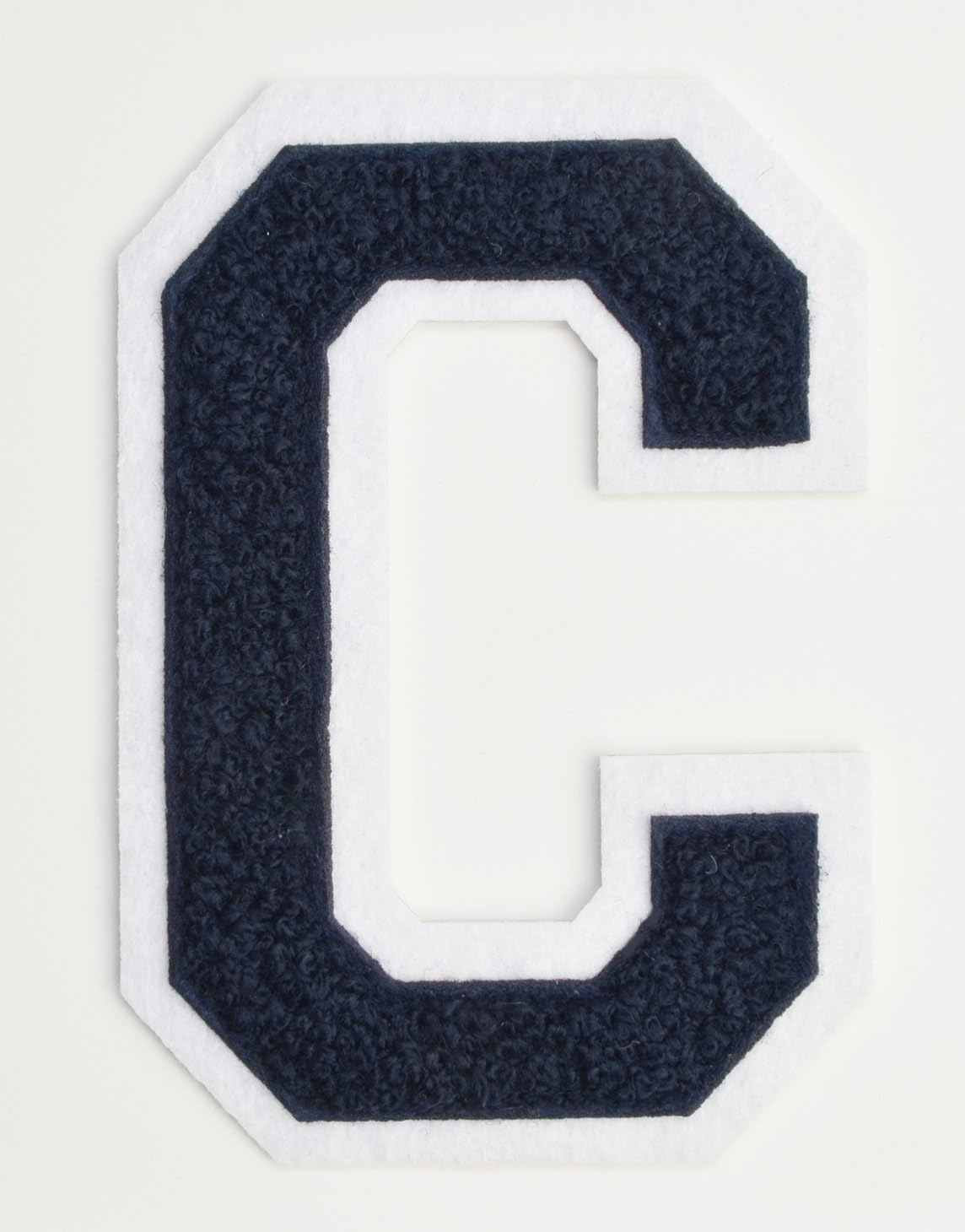 Varsity Letter Patches - Dark Navy Blue Embroidered Chenille Letterman Patch - 4 1/2 inch Iron-On Letter Initials (Navy Blue, Letter C Patch)